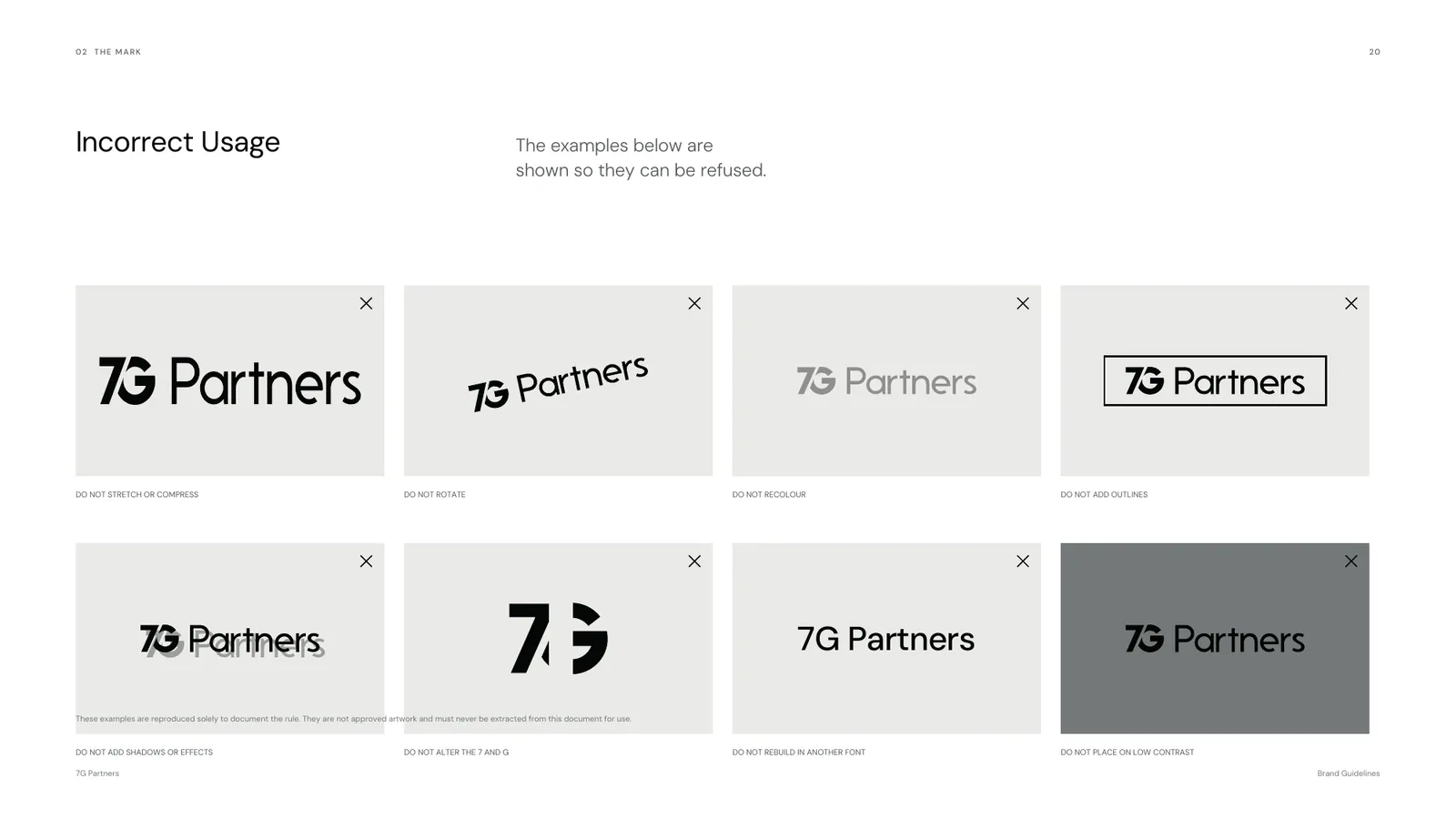 7G Partners brand style guide, page 20