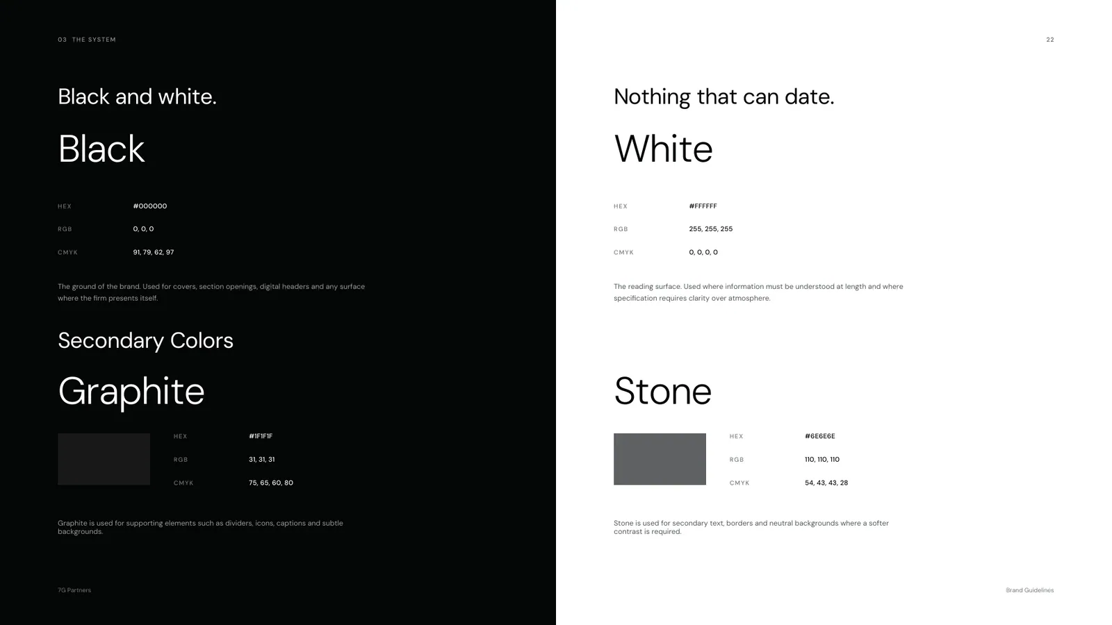 7G Partners brand style guide, page 22