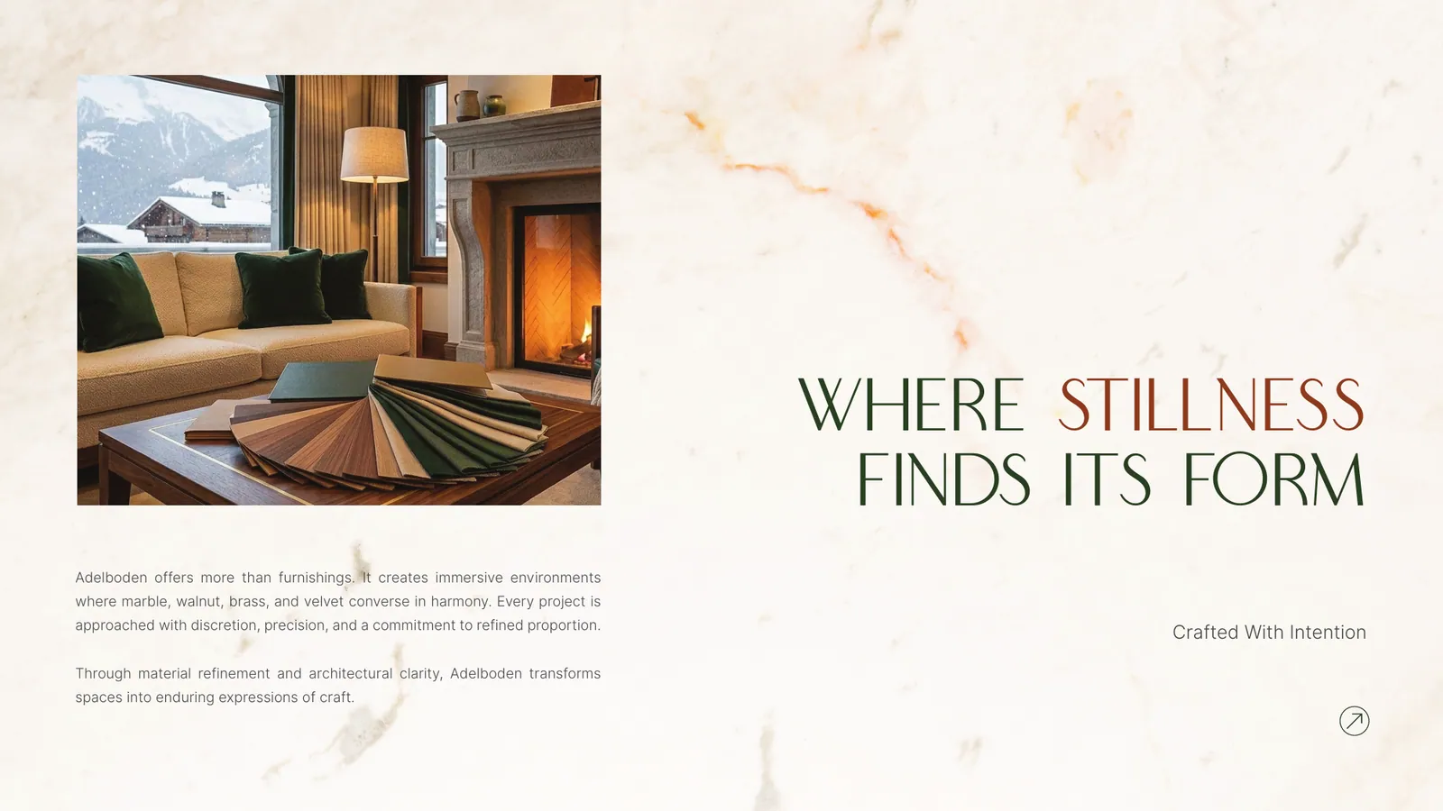 Adelboden Fine Furnishings pitch deck, page 5