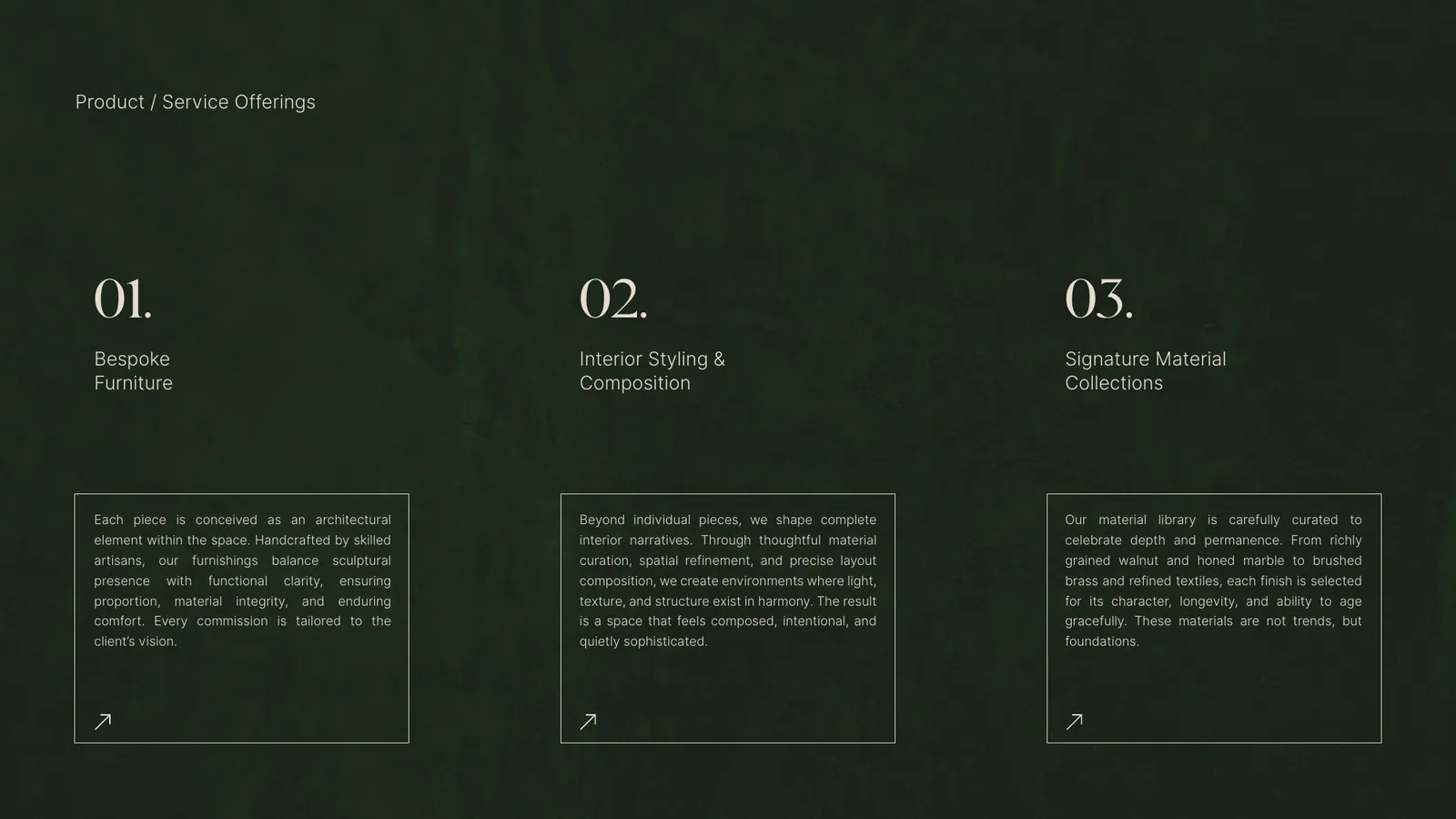 Adelboden Fine Furnishings pitch deck, page 7