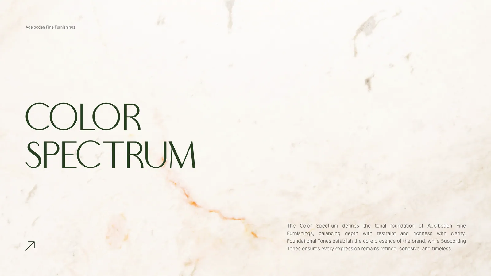 Adelboden Fine Furnishings brand style guide, page 21