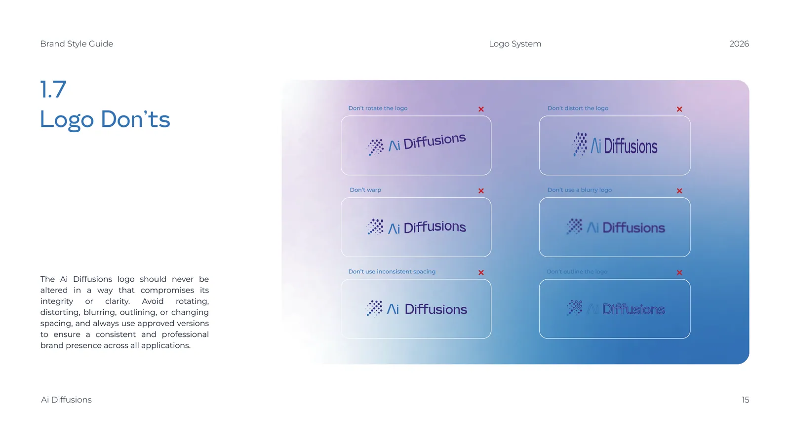 Ai Diffusions brand style guide, page 15