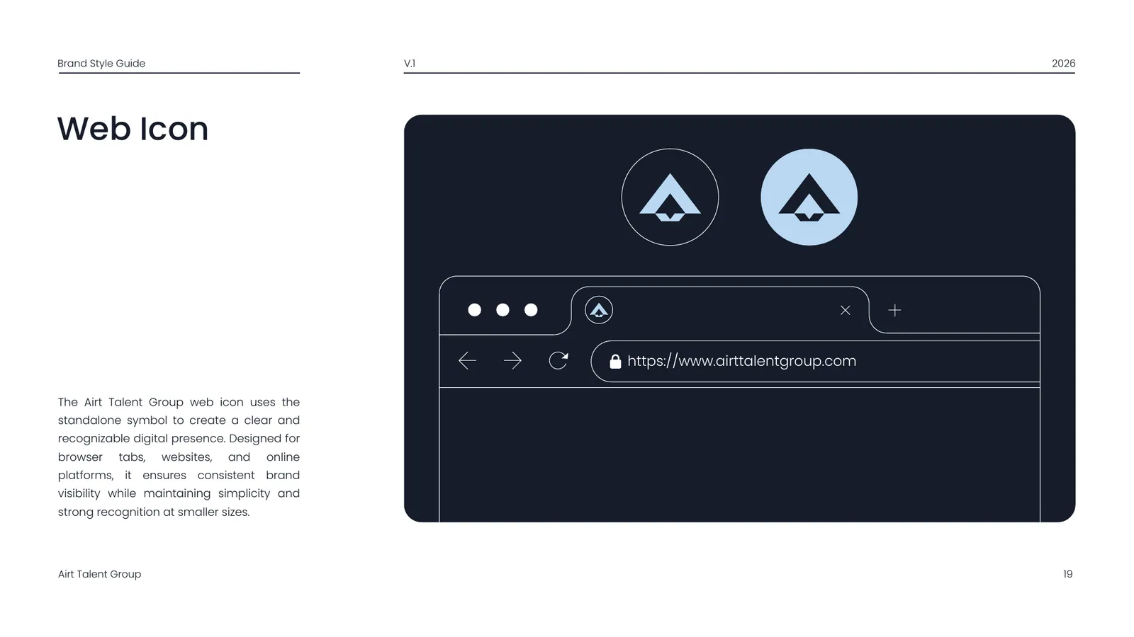 Airt Talent Group brand style guide, page 19