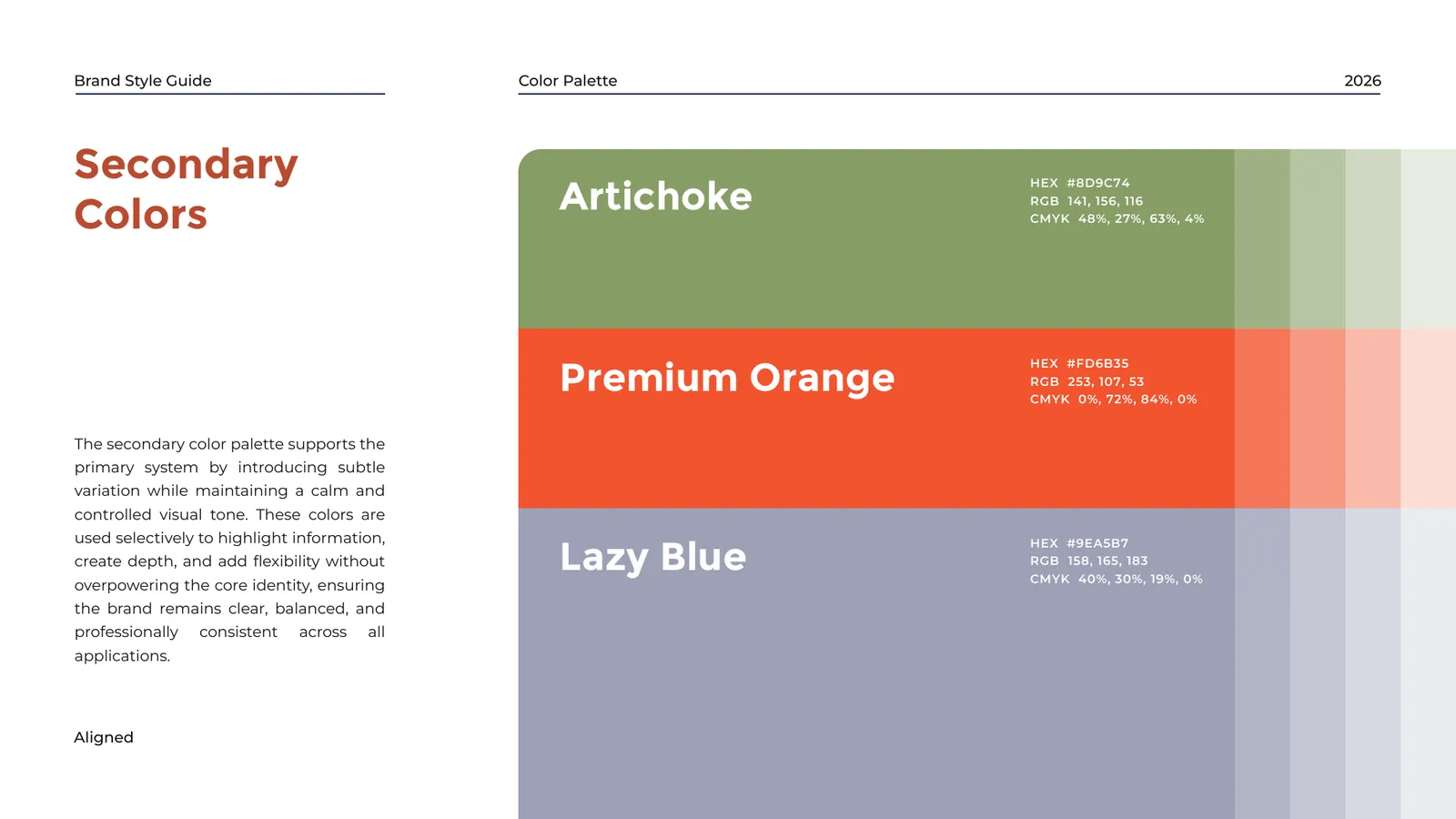 Aligned brand style guide, page 23