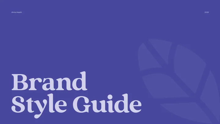 Alvira Health brand style guide cover