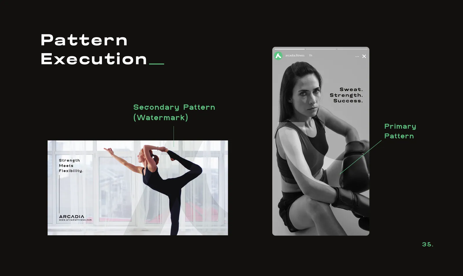 Arcadia Fitness brand identity, page 36