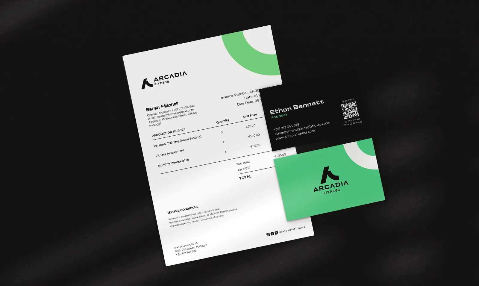 Arcadia Fitness brand identity, page 50