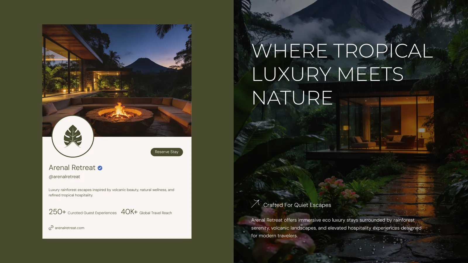 Arenal Retreat brand style guide, page 19