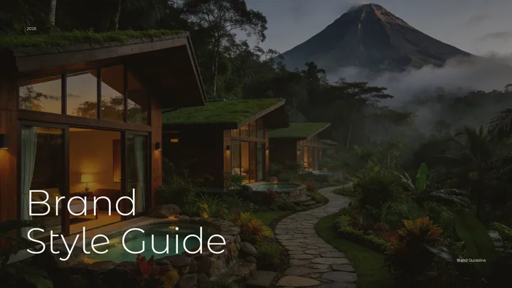Arenal Retreat brand style guide cover