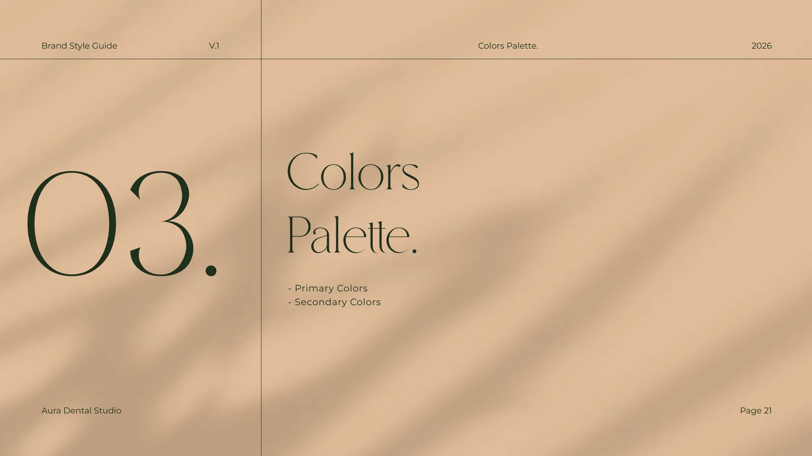 Aura Dental Studio brand style guide, page 21