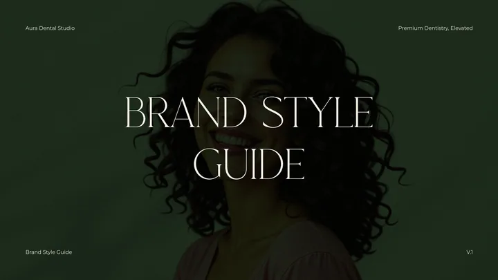 Aura Dental Studio brand style guide cover