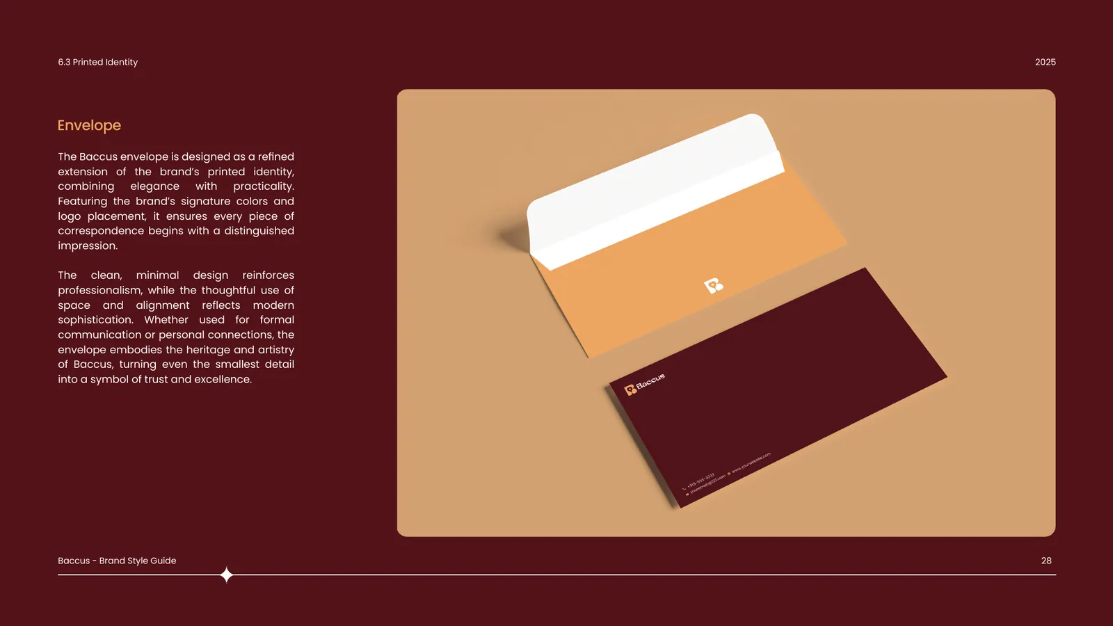 Baccus brand style guide, page 28