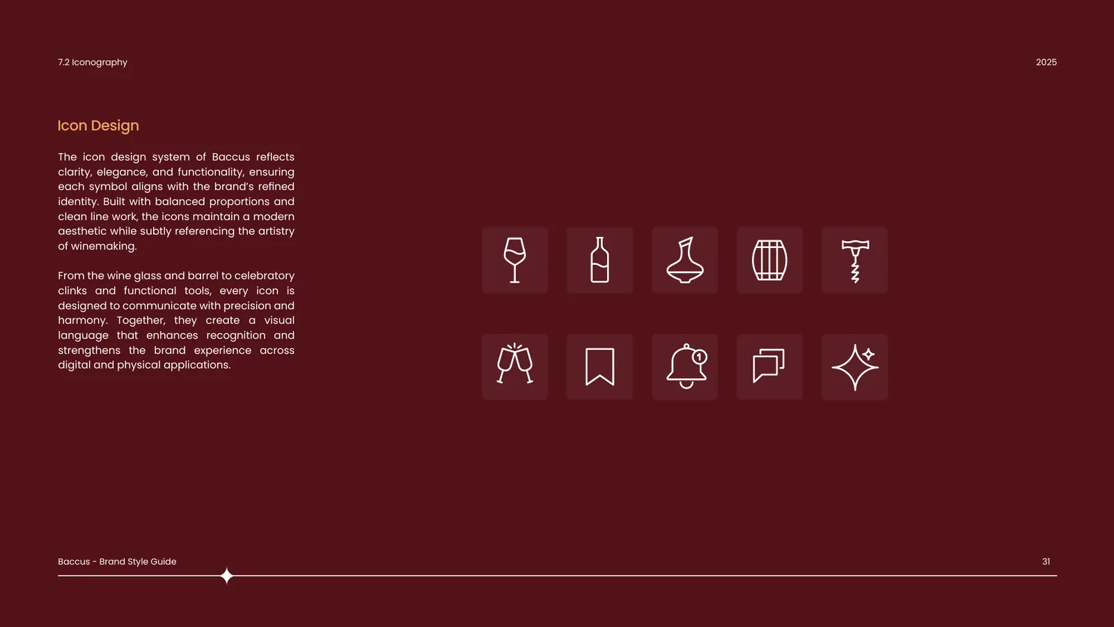 Baccus brand style guide, page 31
