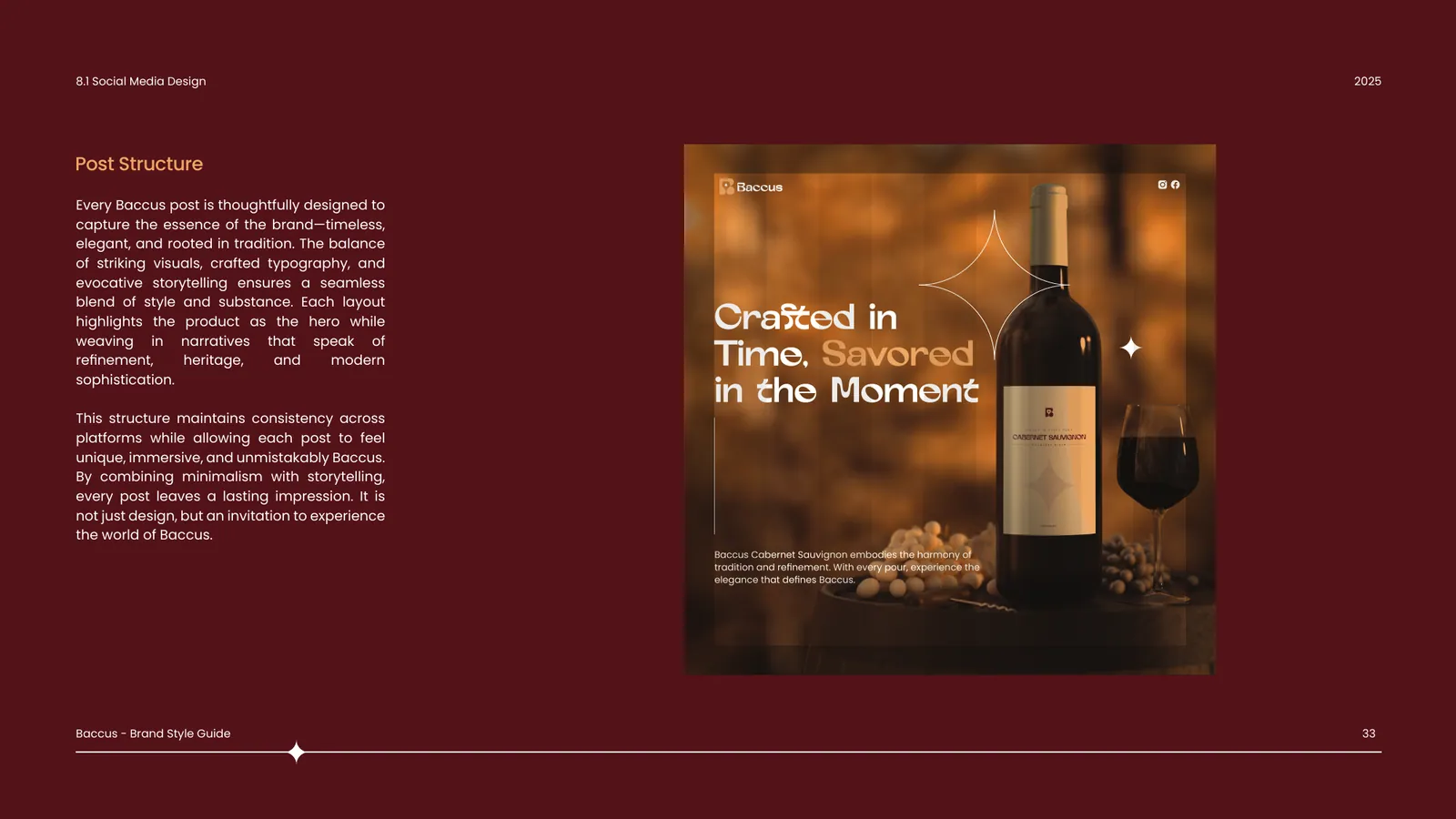 Baccus brand style guide, page 33