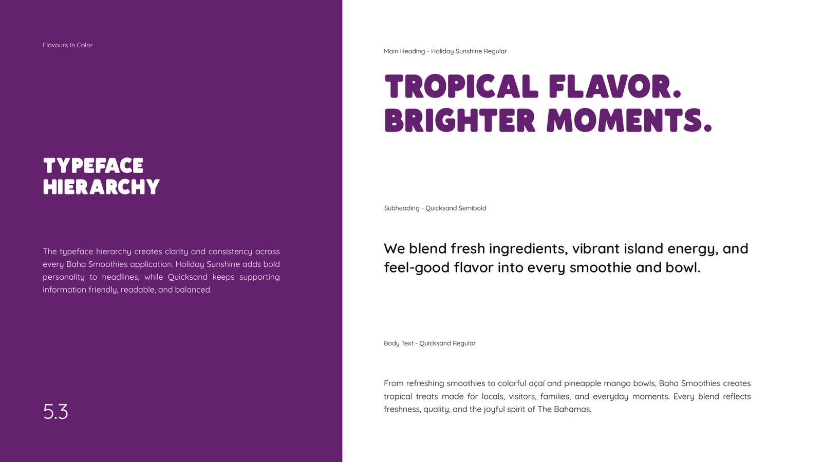 Baha Smoothies brand style guide, page 31