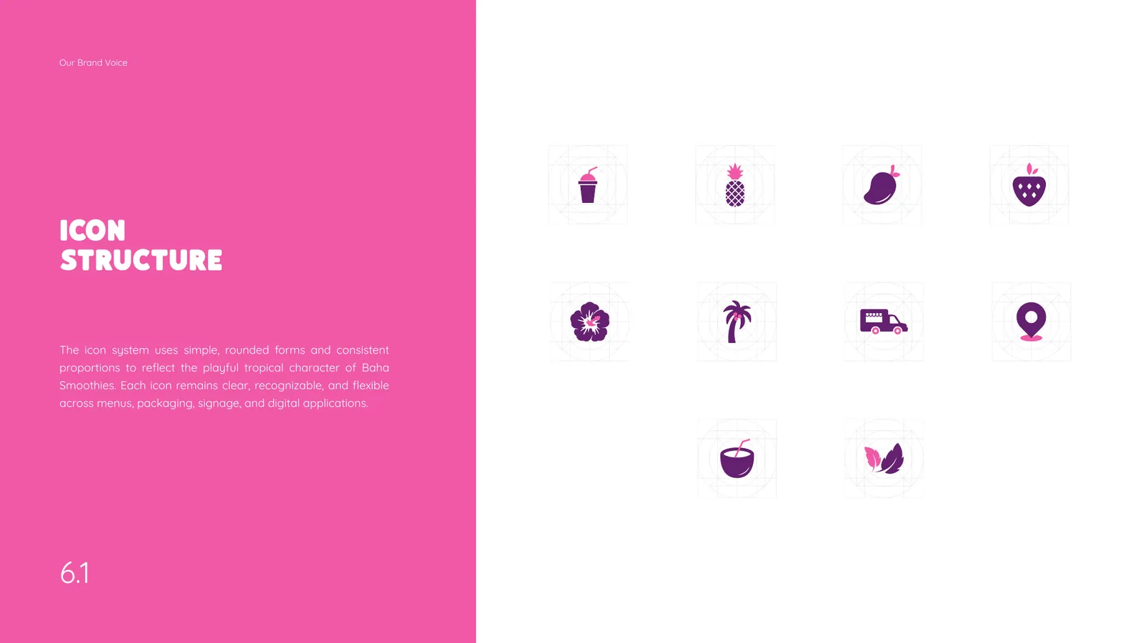 Baha Smoothies brand style guide, page 33