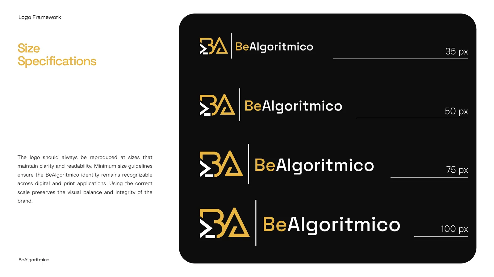 BeAlgoritmico brand style guide, page 10
