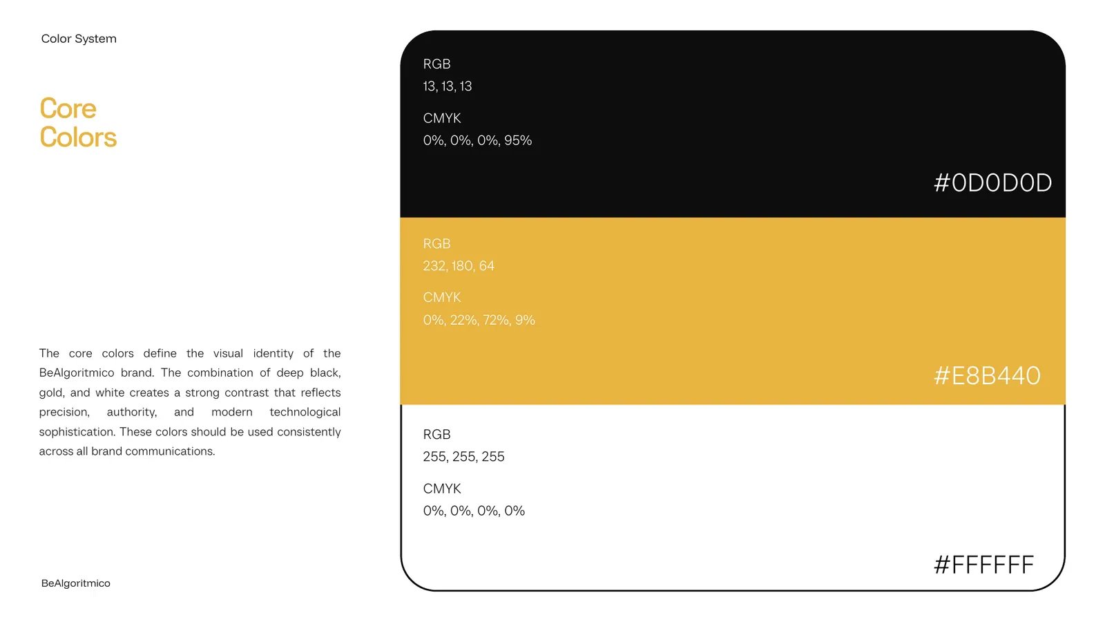 BeAlgoritmico brand style guide, page 19