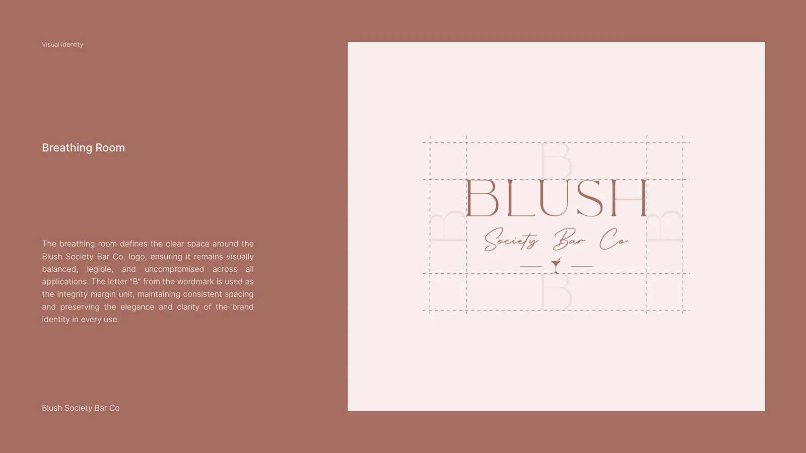 Blush Society Bar brand style guide, page 9