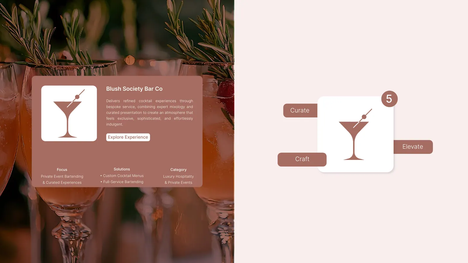 Blush Society Bar brand style guide, page 17