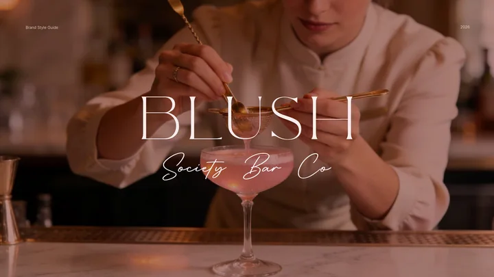 Blush Society Bar brand style guide cover