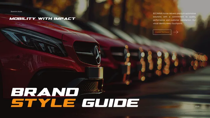 BOOMINN AUTOS brand style guide cover