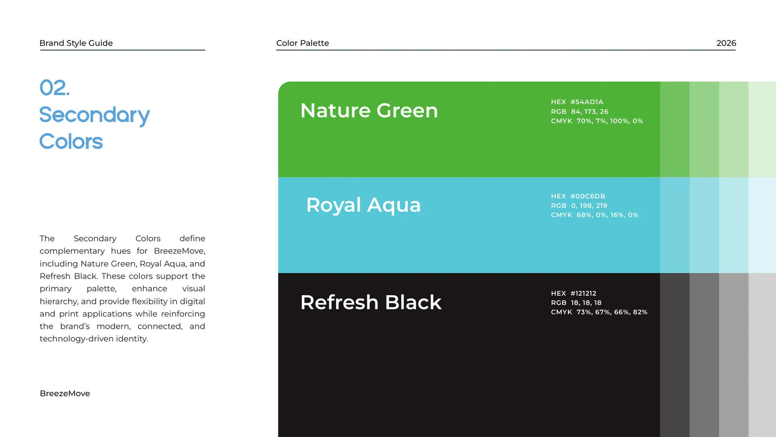 BreezeMove brand style guide, page 23