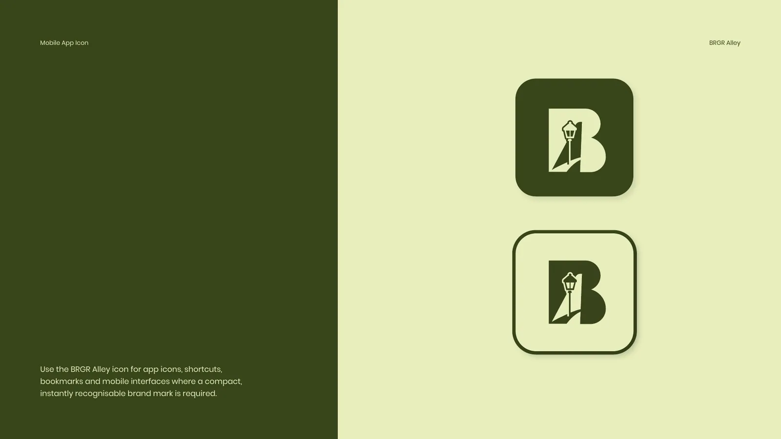 BRGR Alley Café brand style guide, page 19