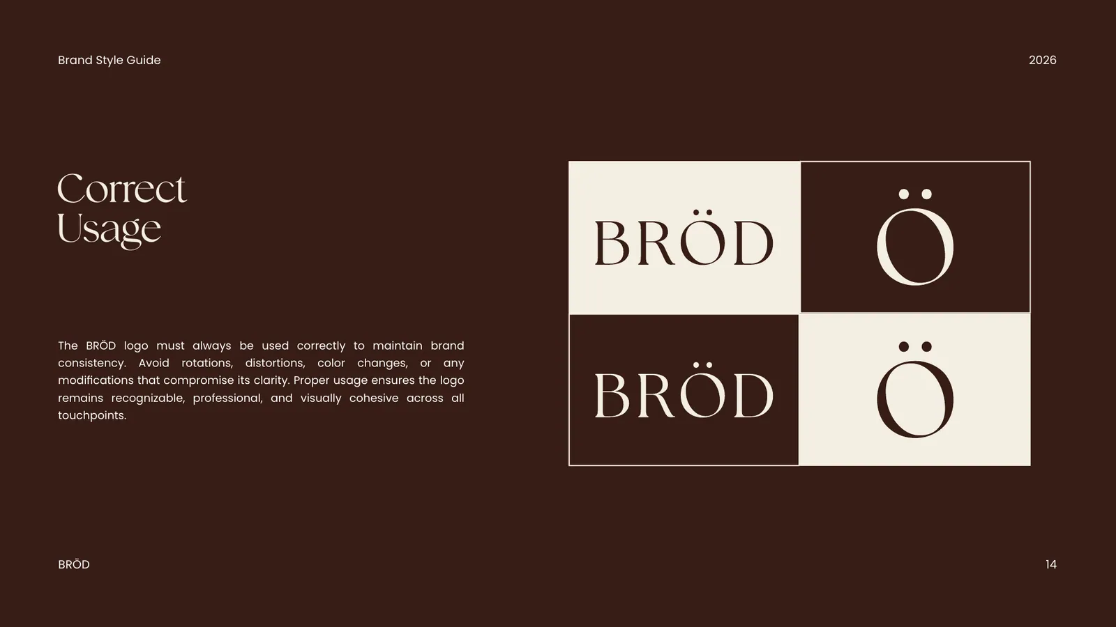 BRÖD brand style guide, page 14
