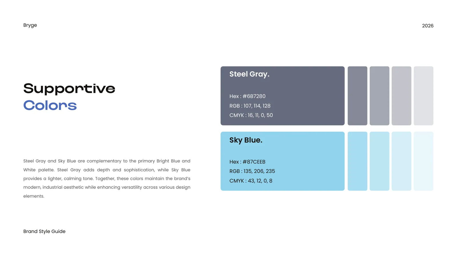 BRYGE brand style guide, page 22