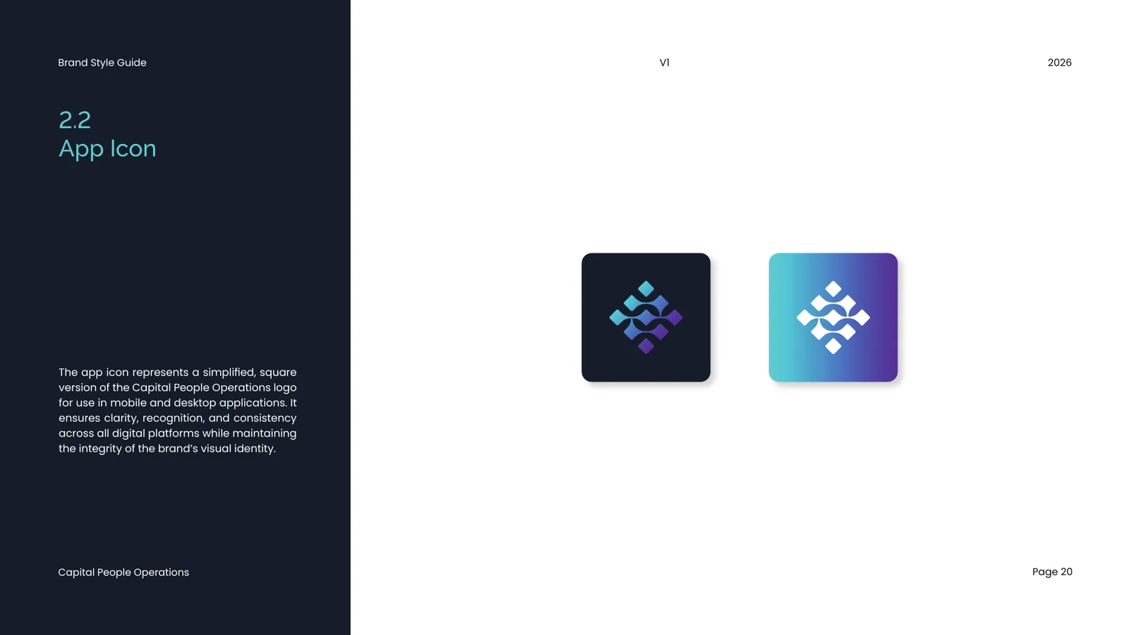 Capital People Operations brand style guide, page 20