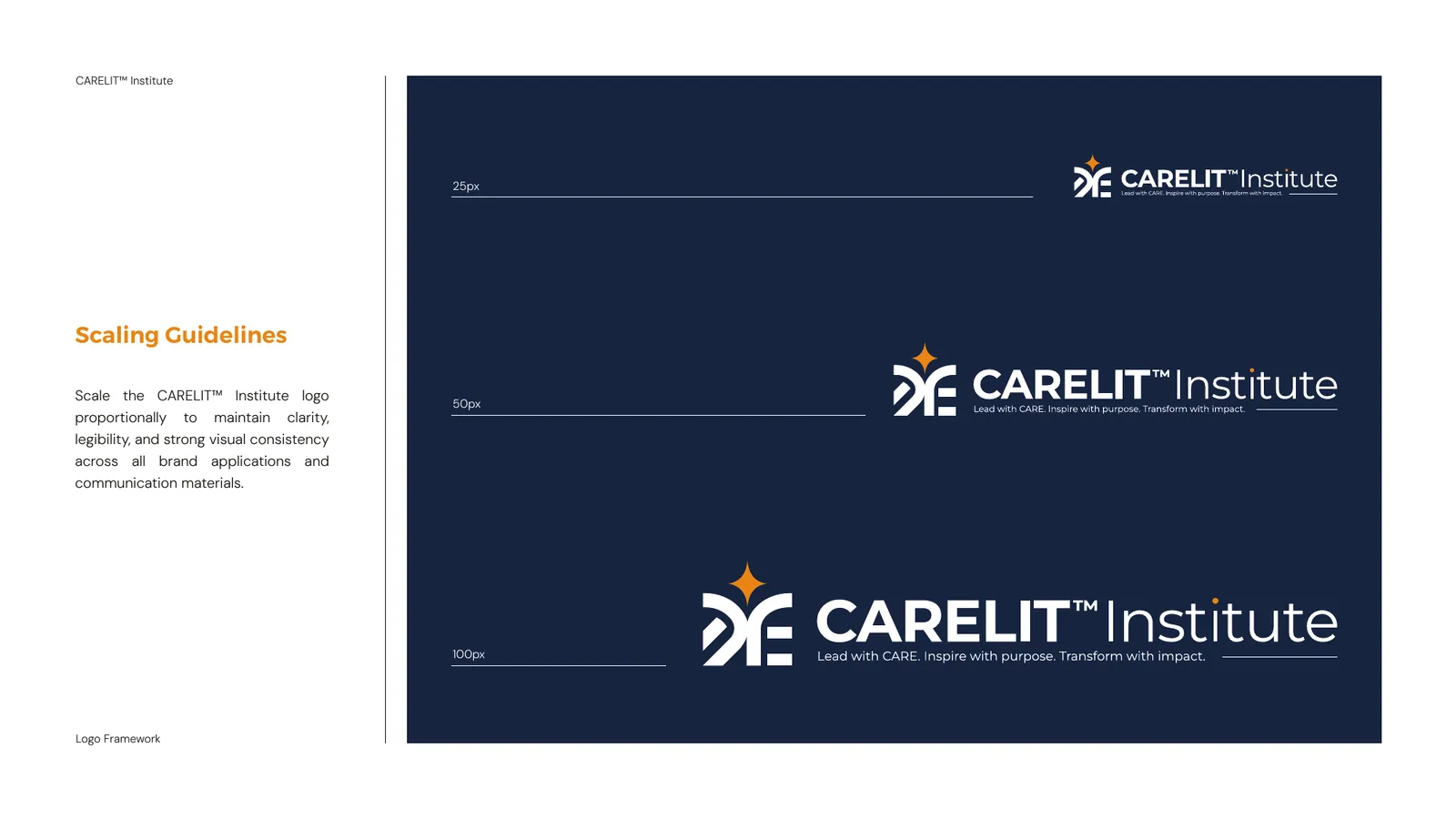 CARE Leadership brand style guide, page 17
