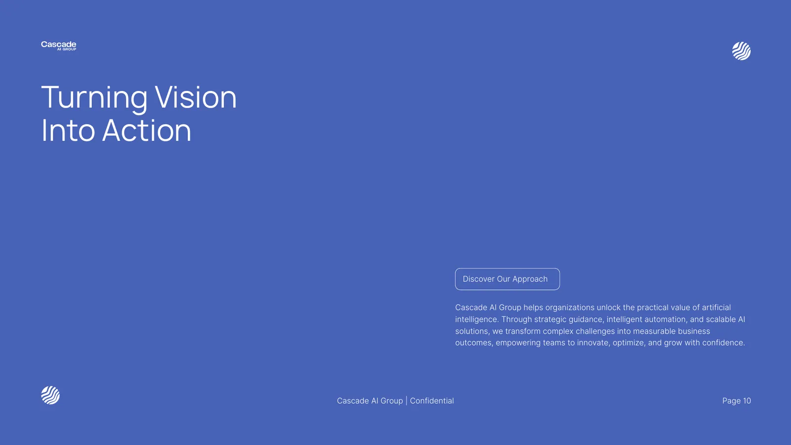 Cascade AI Group pitch deck, page 10
