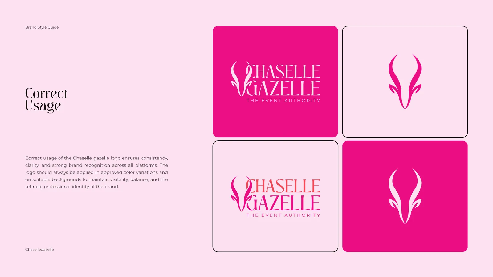 Chaselle Gazelle brand style guide, page 13