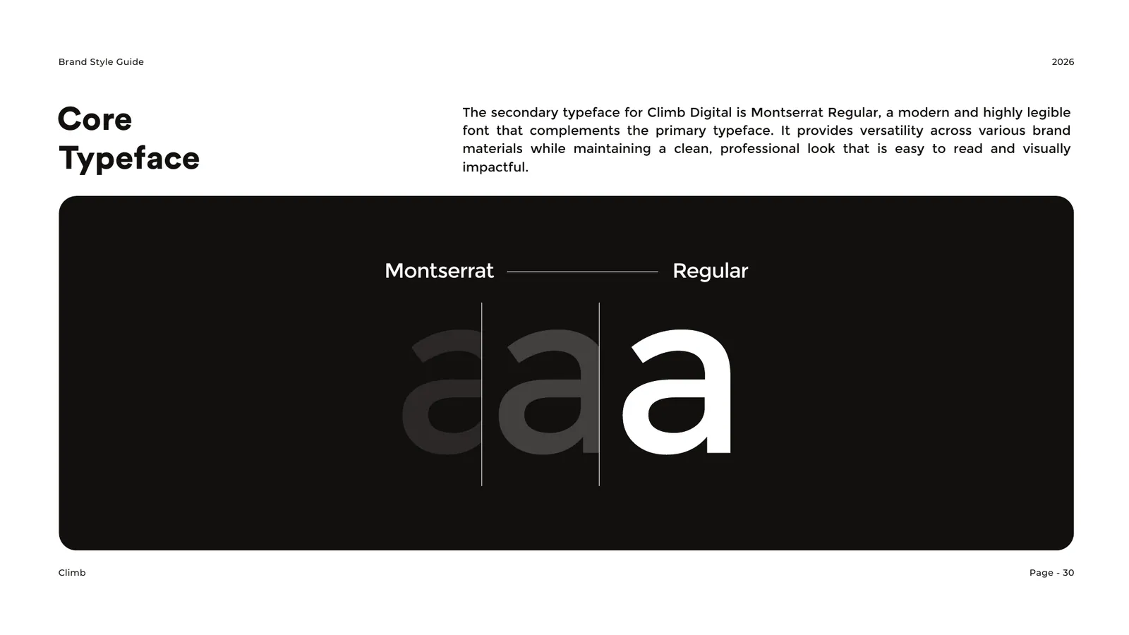 Climb brand style guide, page 30