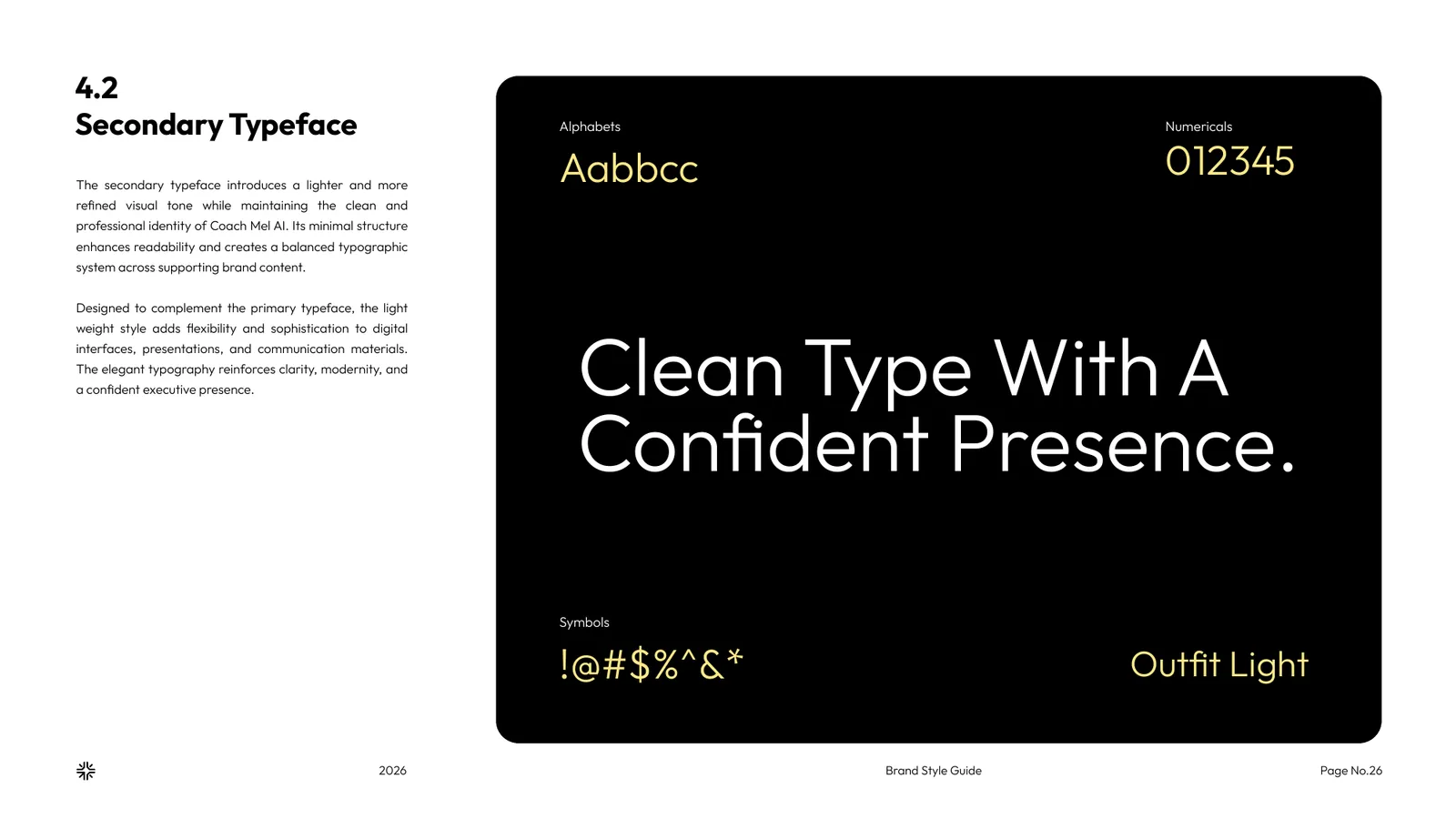 Coach Mel AI brand style guide, page 26