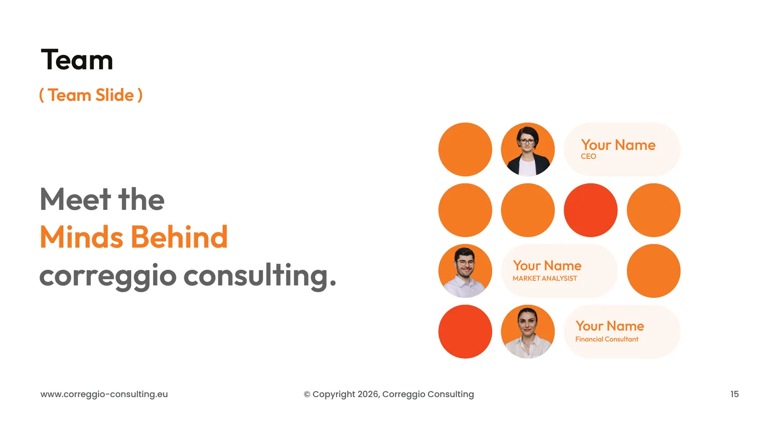 Correggio Consulting pitch deck, page 16