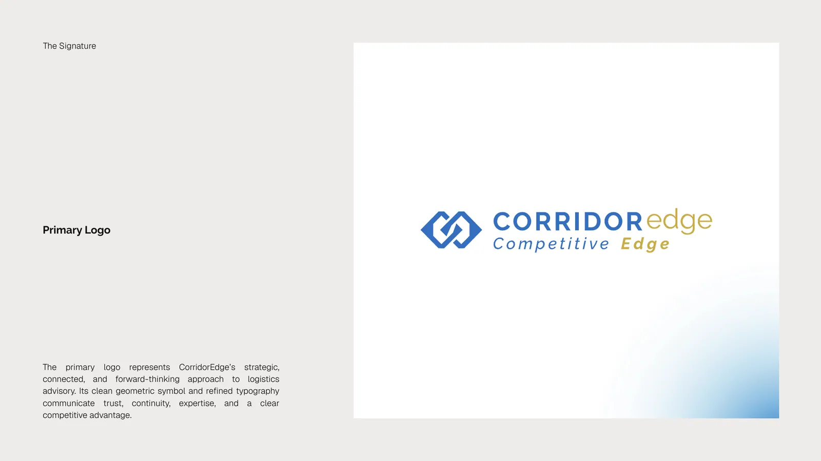 CorridorEdge brand style guide, page 10