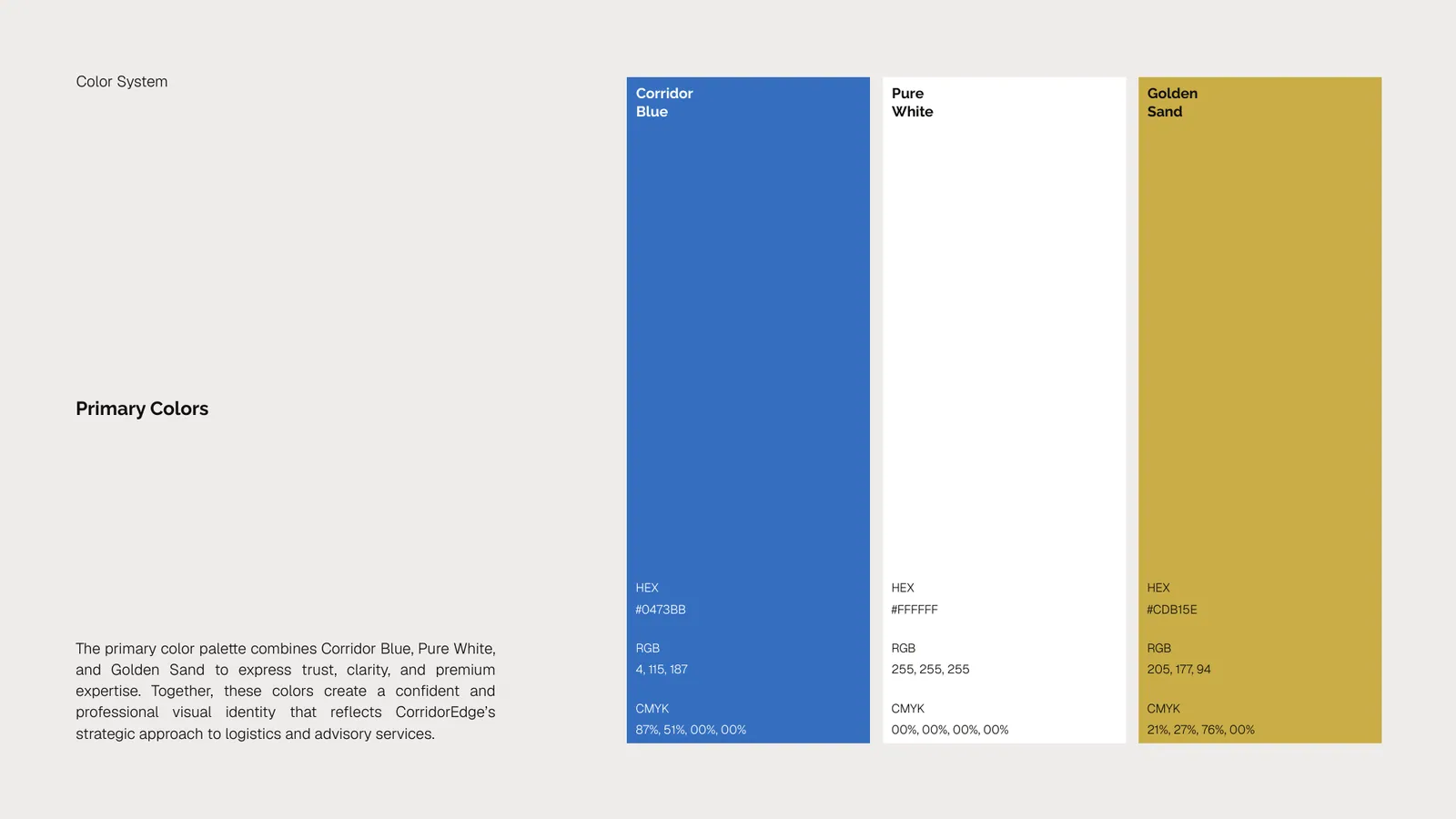 CorridorEdge brand style guide, page 22