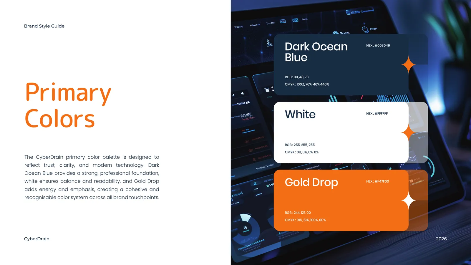 CyberDrain brand style guide, page 24