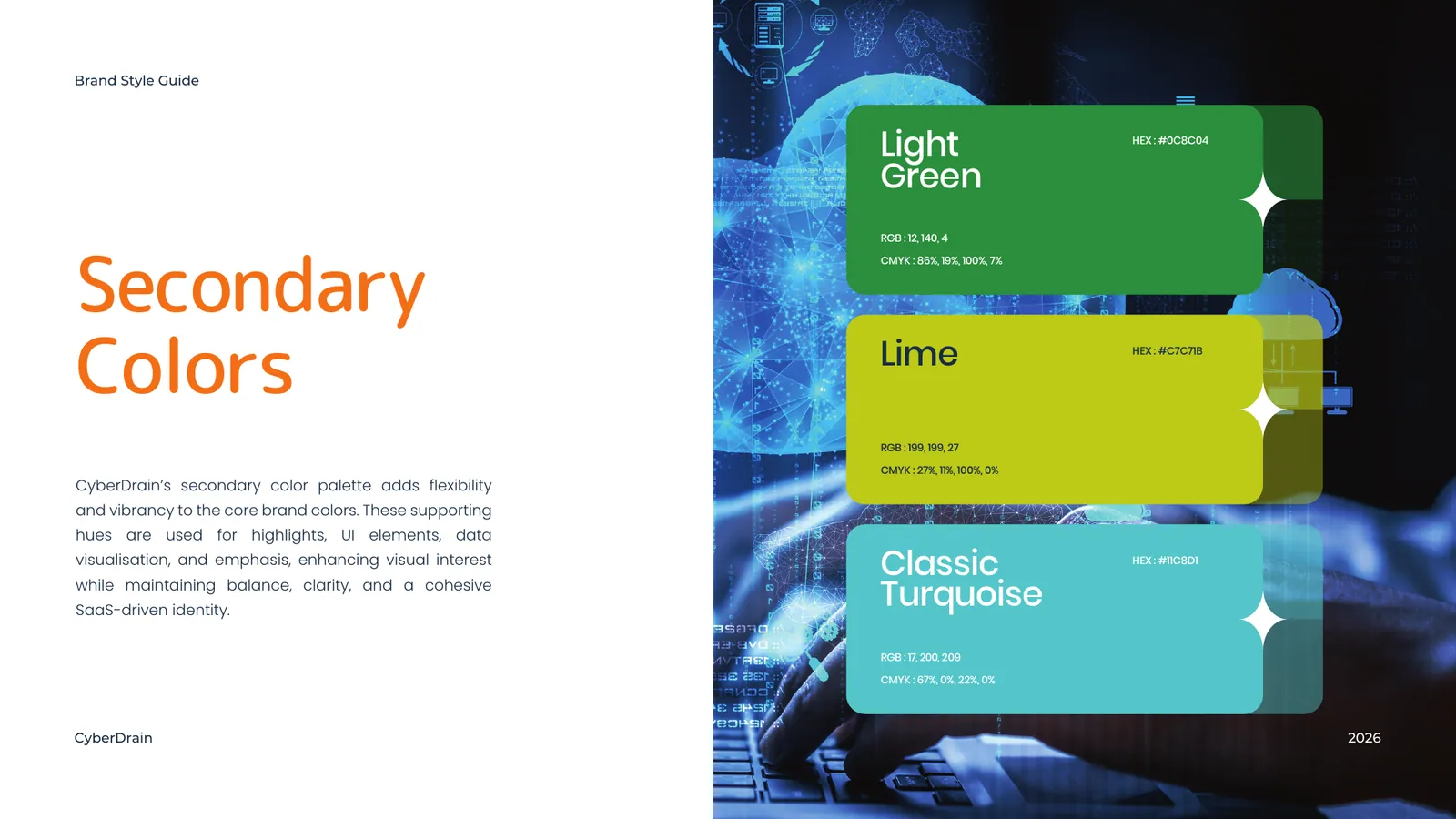 CyberDrain brand style guide, page 25