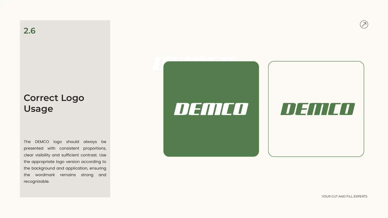 DEMCO brand style guide, page 15