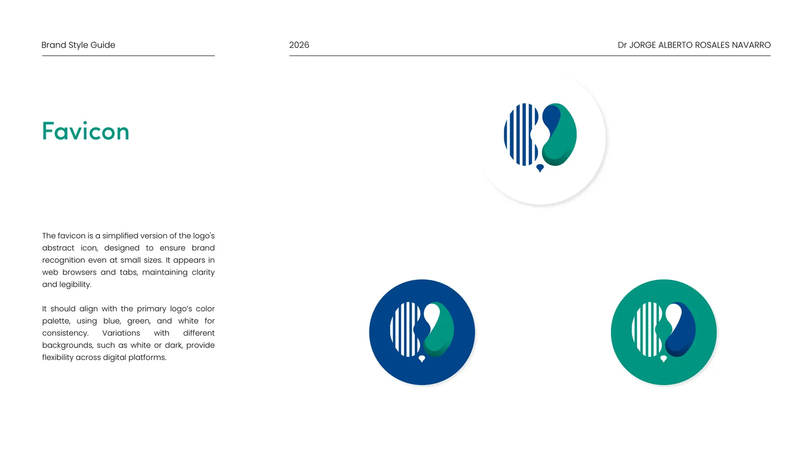 Dr Jorge Alberto Rosales Navarro brand style guide, page 14