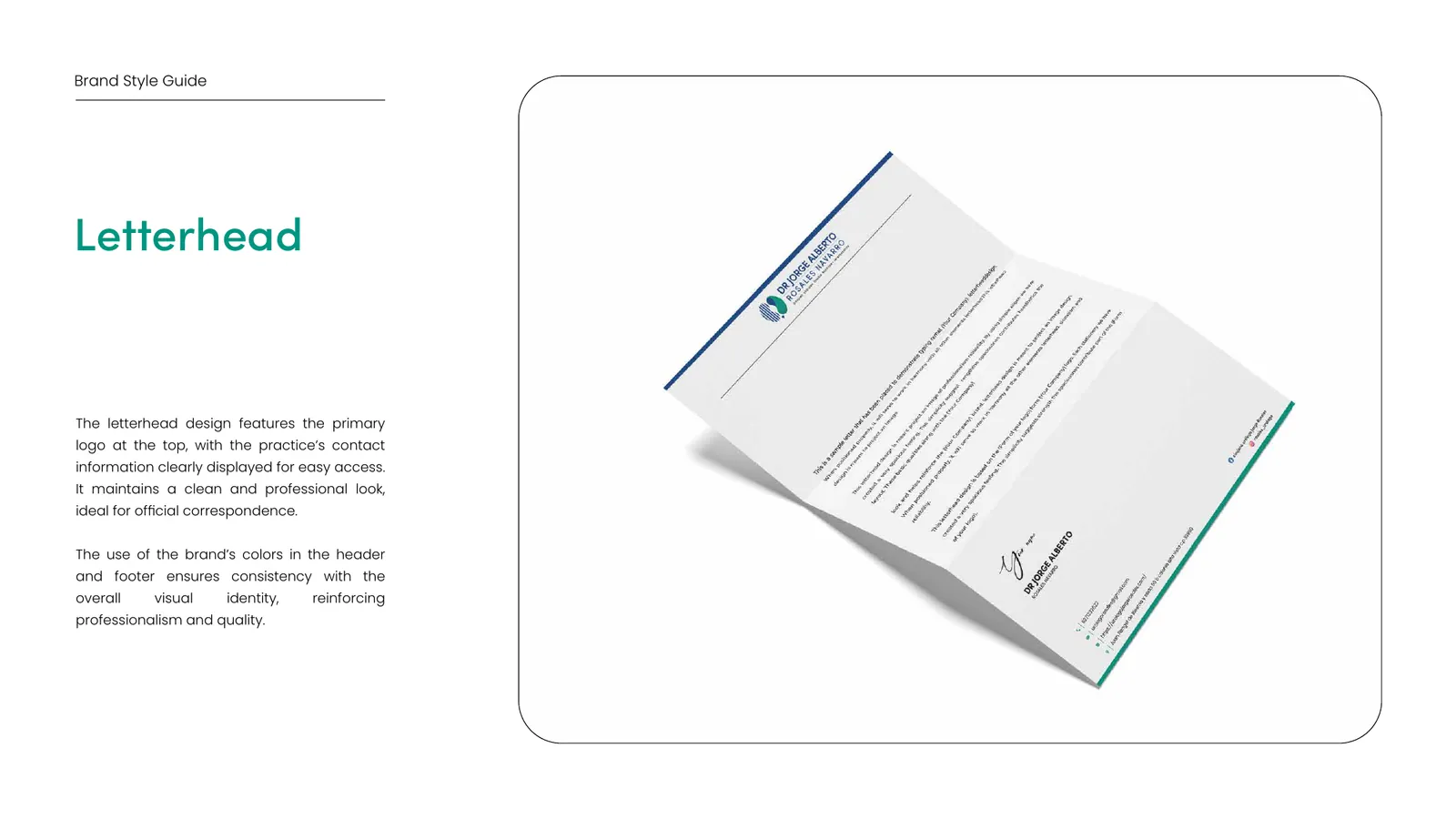 Dr Jorge Alberto Rosales Navarro brand style guide, page 27