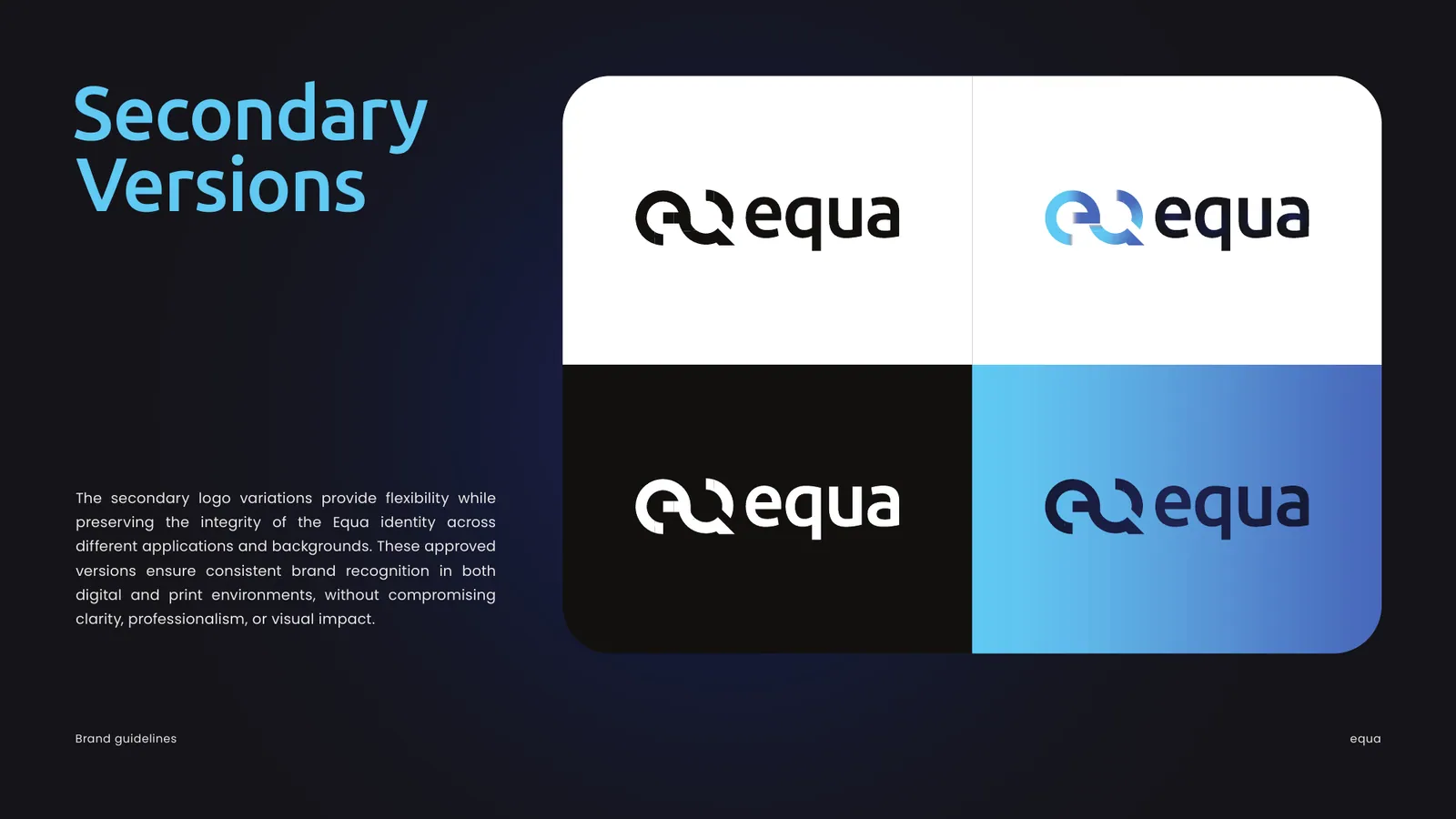 equa brand style guide, page 11