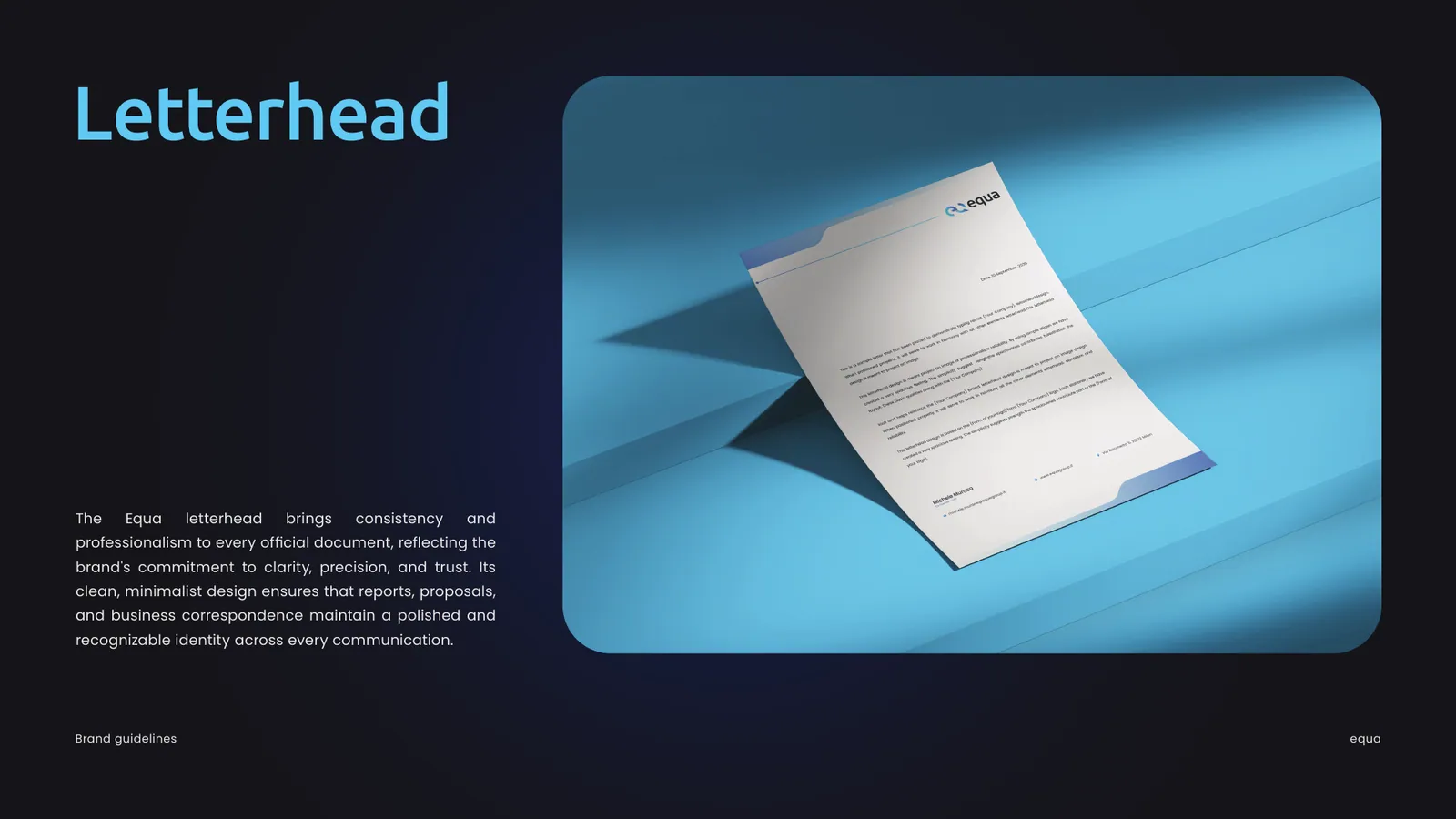 equa brand style guide, page 30