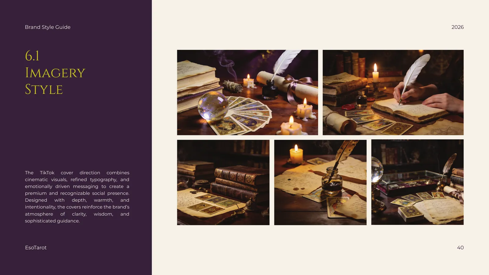 EsoTarot brand style guide, page 40