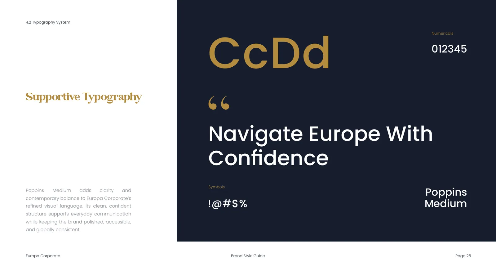 Europa Corporate brand style guide, page 26