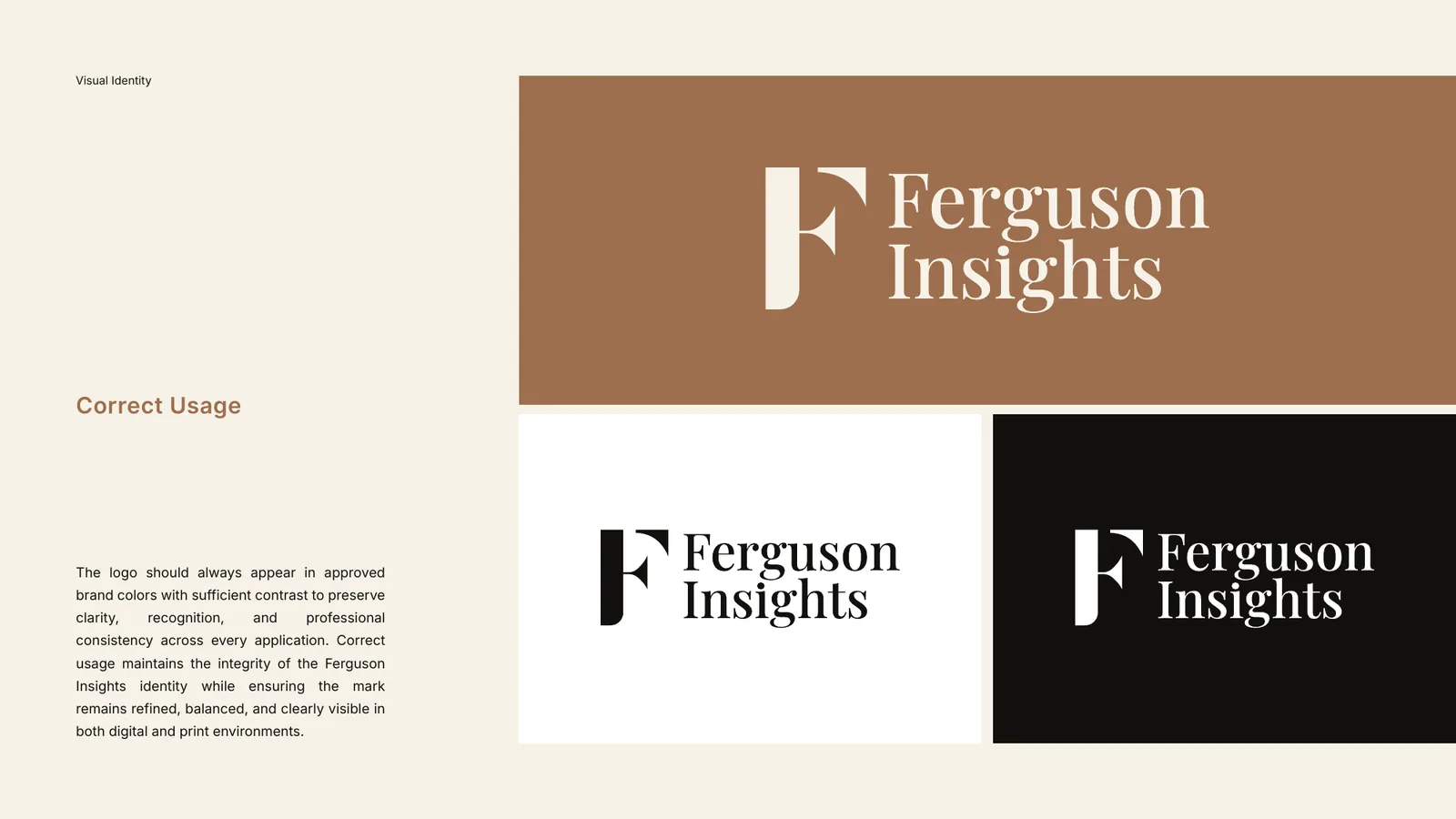 Ferguson Insights brand style guide, page 13