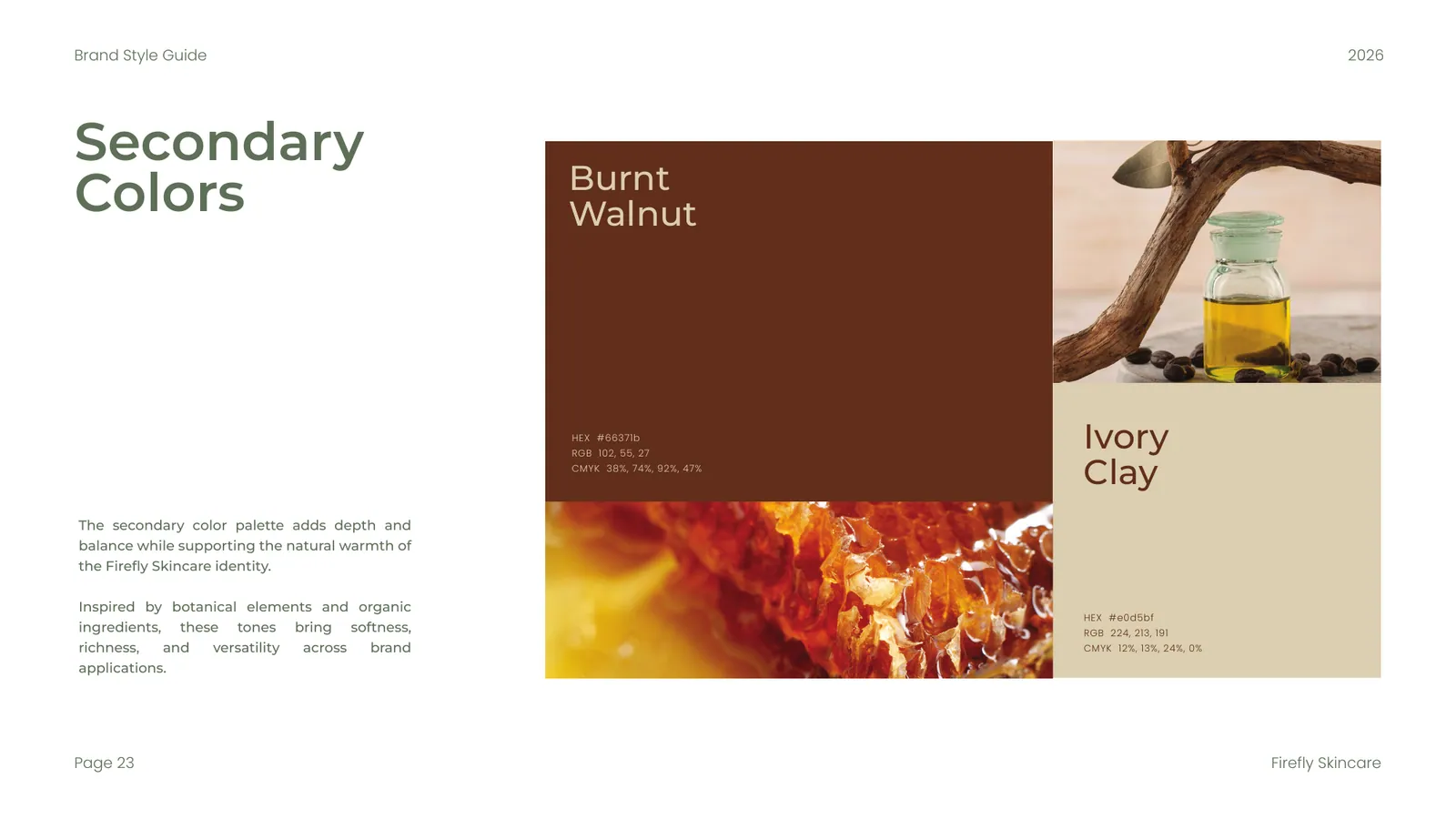 Firefly Skincare brand style guide, page 23